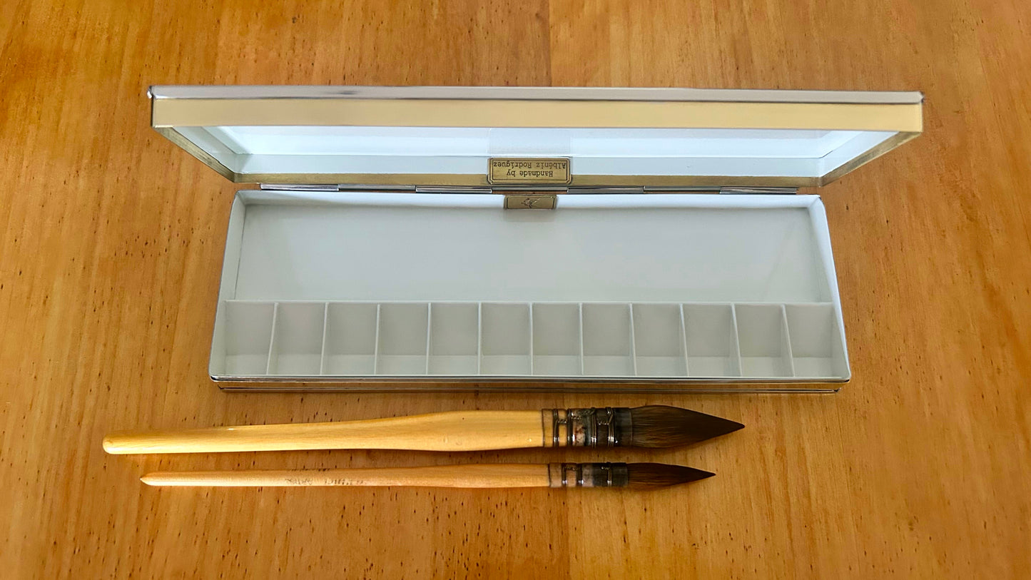Silver brass paint box