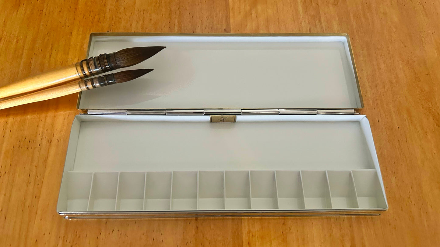 Silver brass paint box