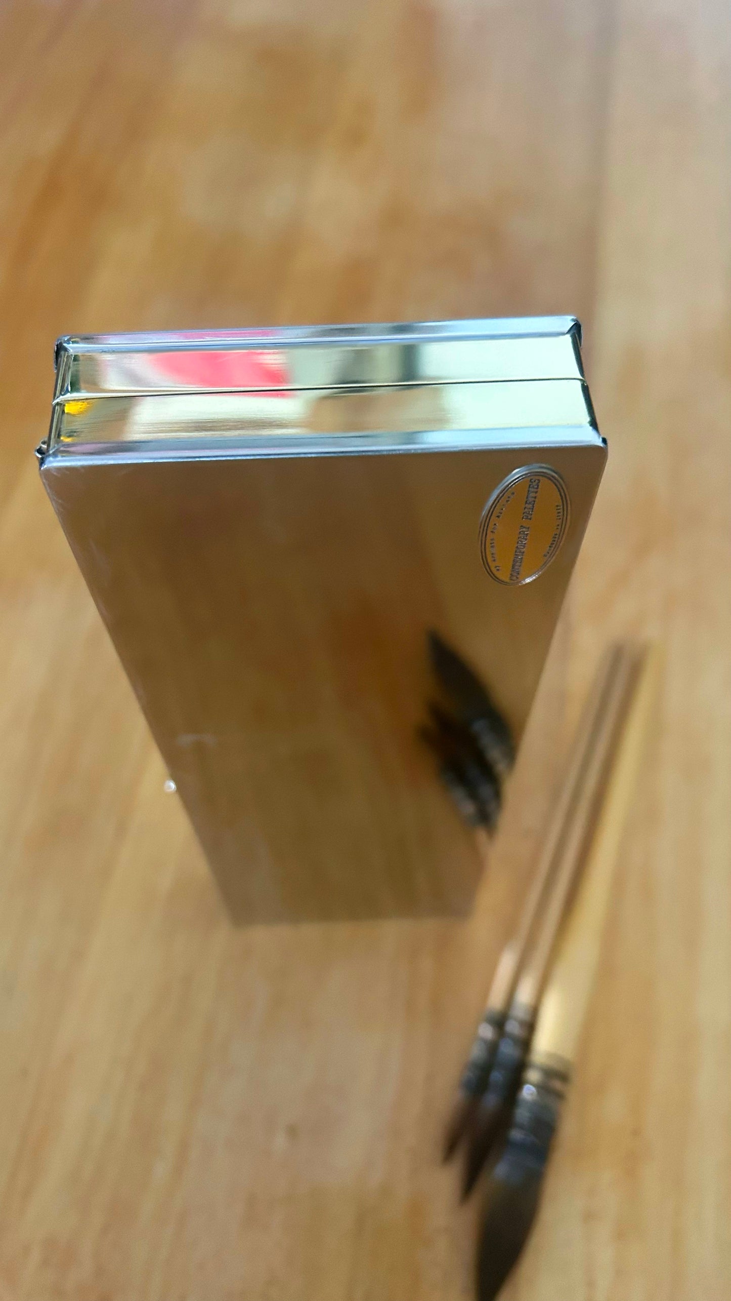 Silver brass paint box