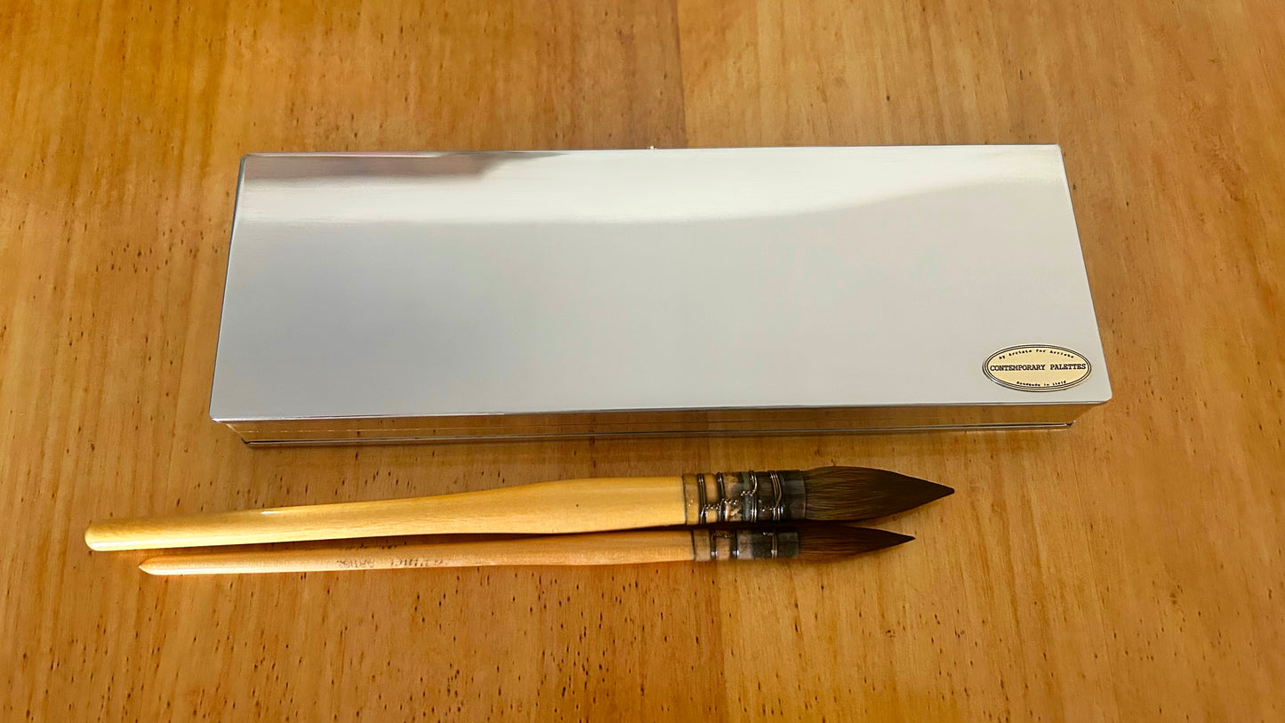 Silver brass paint box